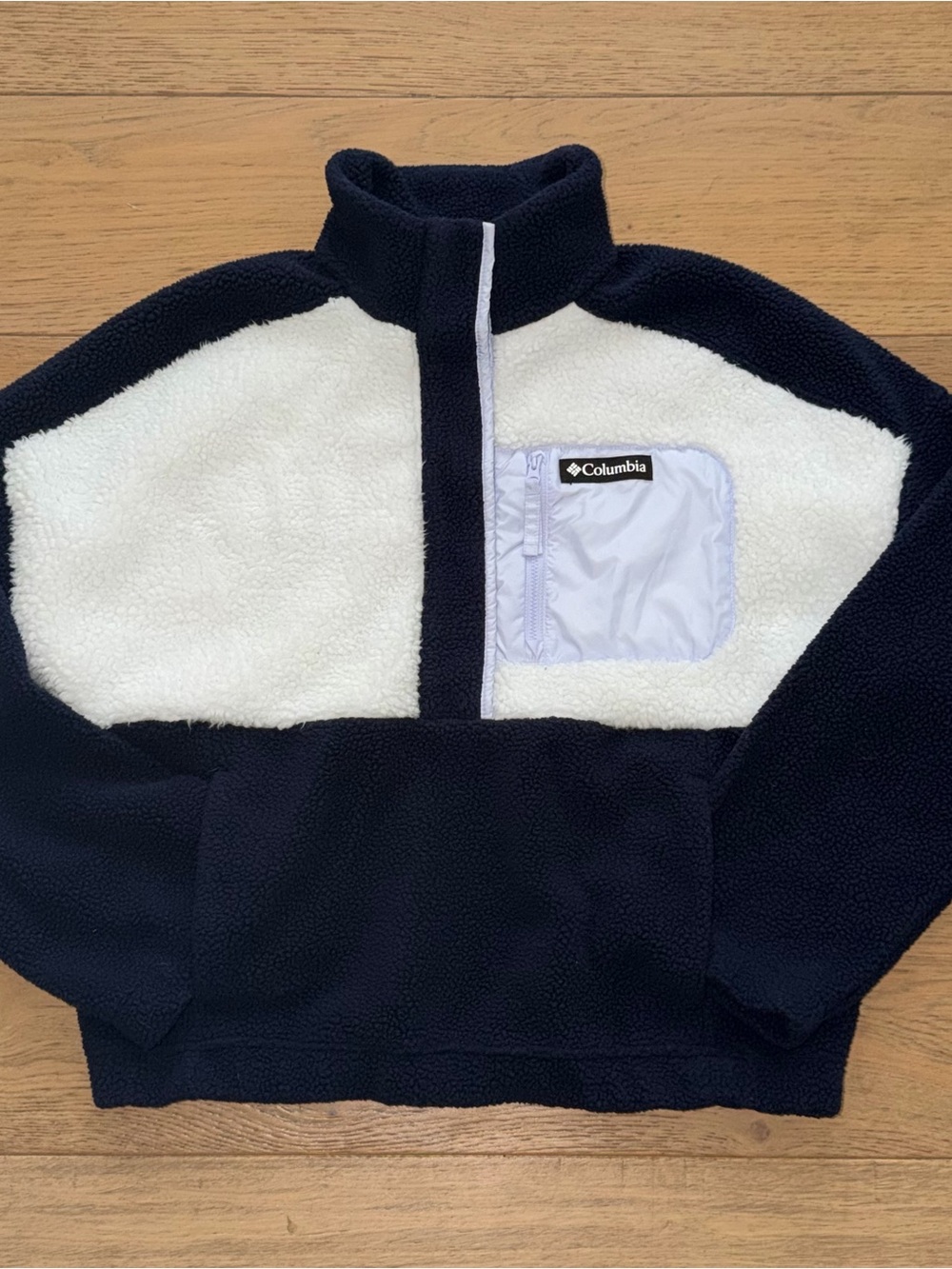 Columbia navy and White Sherpa Pullover